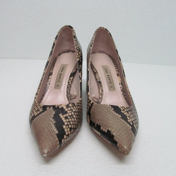 Zara Basic Collection Snake Print Pumps Size 6 - Picture 1 of 9